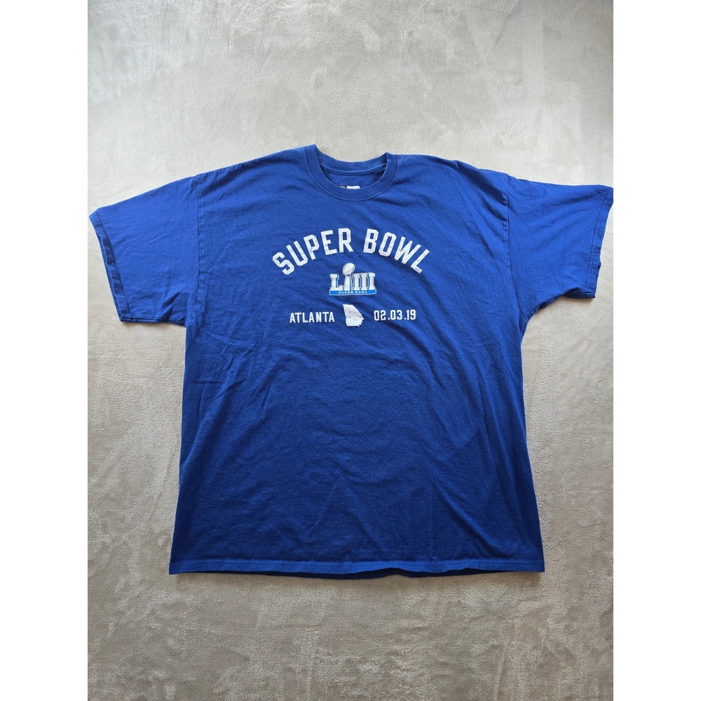 Super Bowl LIII T Shirt Mens 2XL XXL Blue Atlanta 2019 NFL Team Apparel